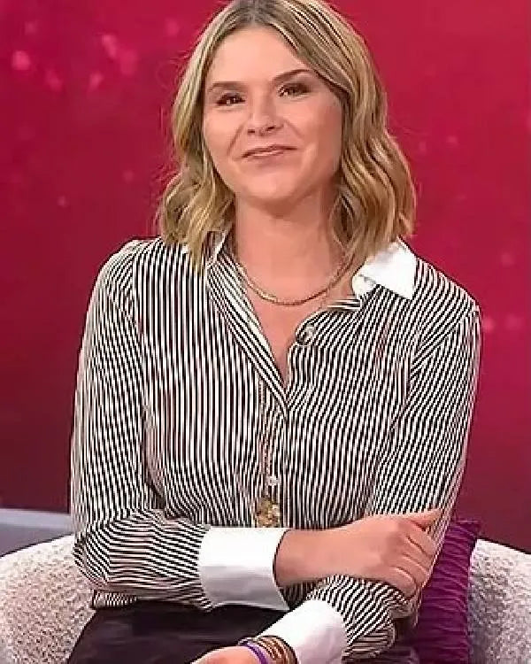 Today Jenna Bush Hager Brown Striped Shirt