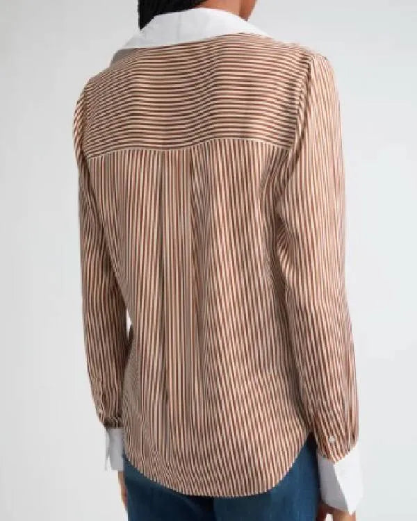 Today Jenna Bush Hager Brown Striped Shirt