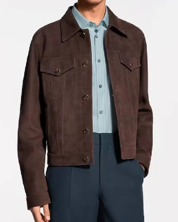 Today John Legend Brown Suede Trucker Jacket