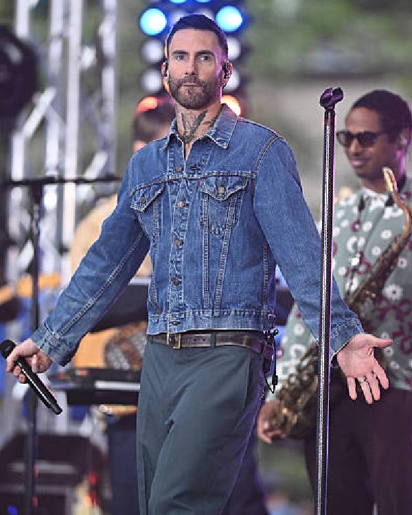 Today Show Adam Levine Maroon 5 Performance Blue Denim Jacket Clanton Jacket