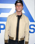 Tom Brady Super Bowl 2026 Beige Bomber Jacket