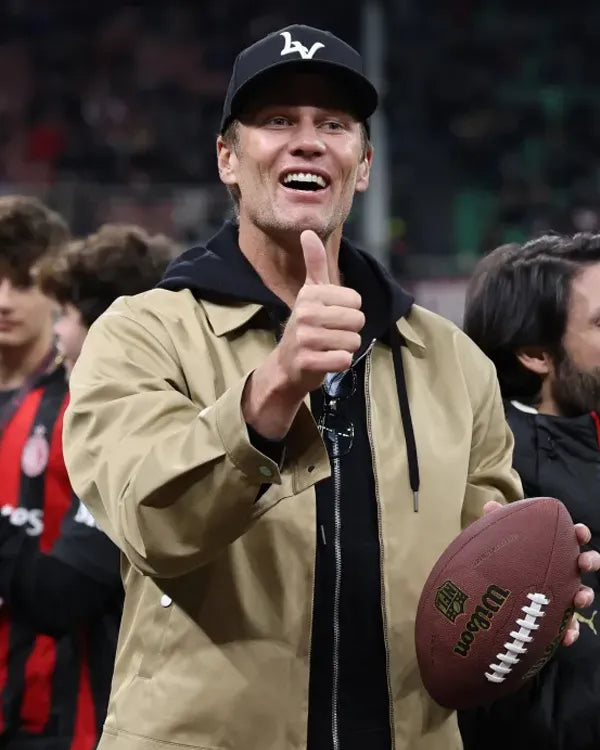 Tom Brady Milan Winter Olympics 2026 Brown Jacket