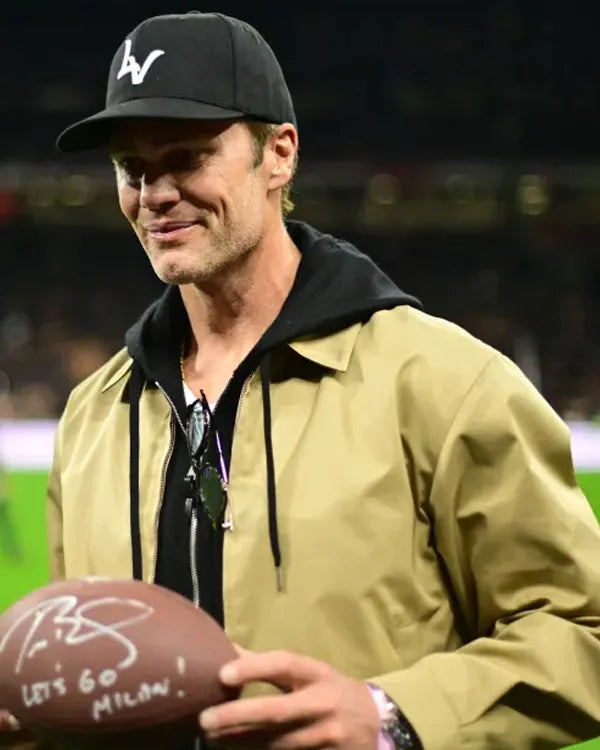 Tom Brady Milan Winter Olympics 2026 Brown Jacket