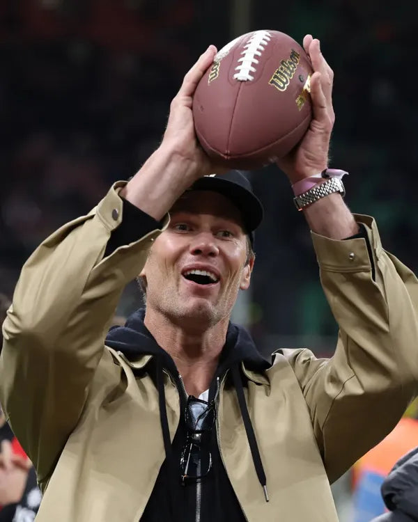 Tom Brady Milan Winter Olympics 2026 Brown Jacket