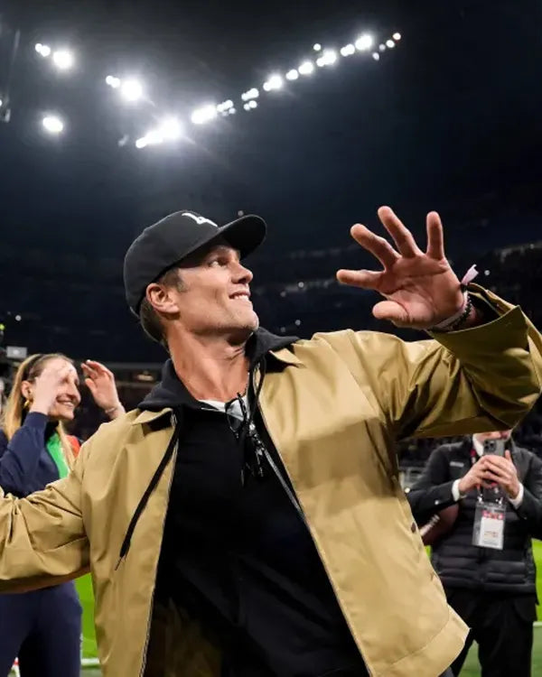 Tom Brady Milan Winter Olympics 2026 Brown Jacket