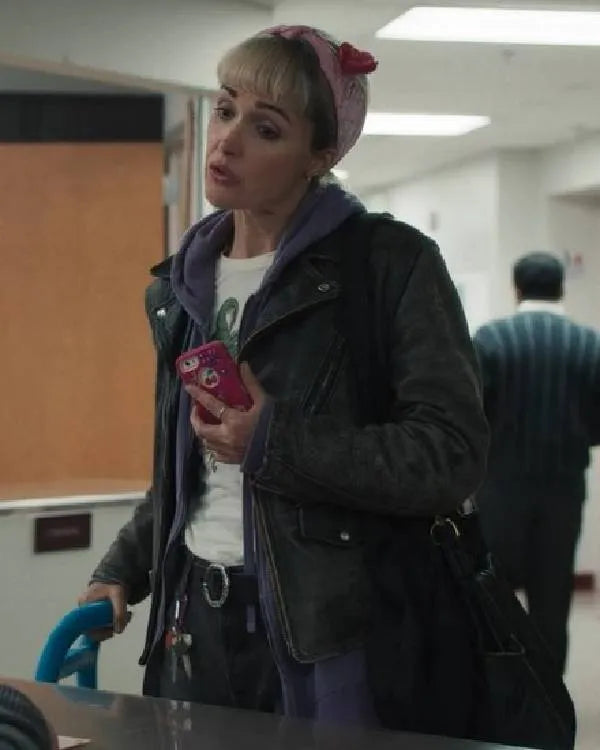 Tow 2026 Rose Byrne Grey Leather Jacket