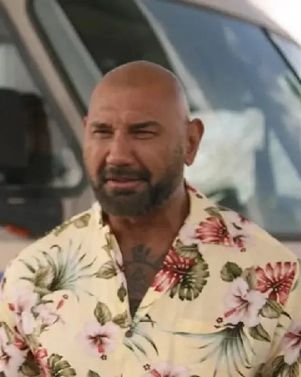 Trap House Dave Bautista Yellow Floral Shirt WorthVee