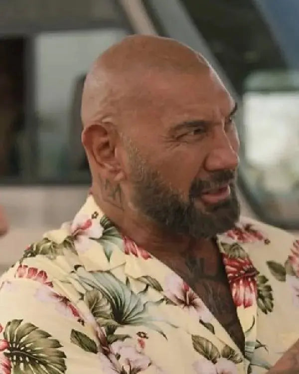 Trap House Dave Bautista Yellow Floral Shirt WorthVee
