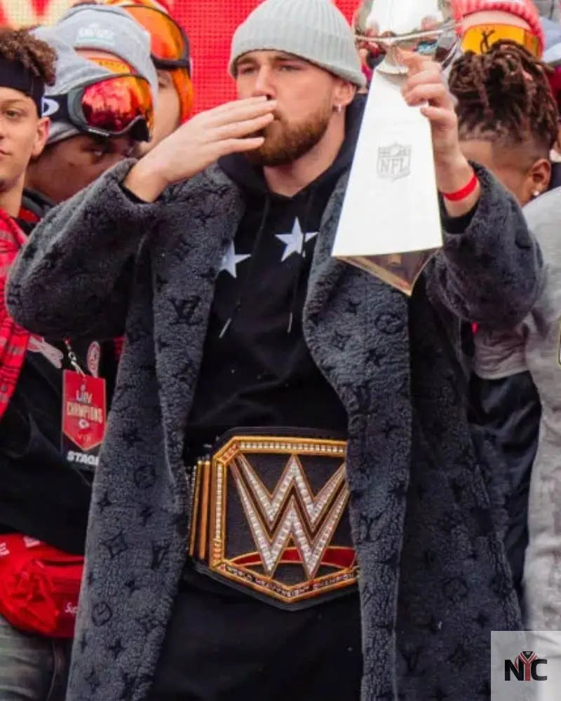 Travis Kelce Louis Vuitton Grey Coat - Clanton Jacket