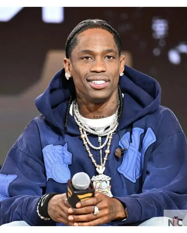 Travis Scott Fanatics Fest NYC 2025 Blue Hoodie Clanton Jacket