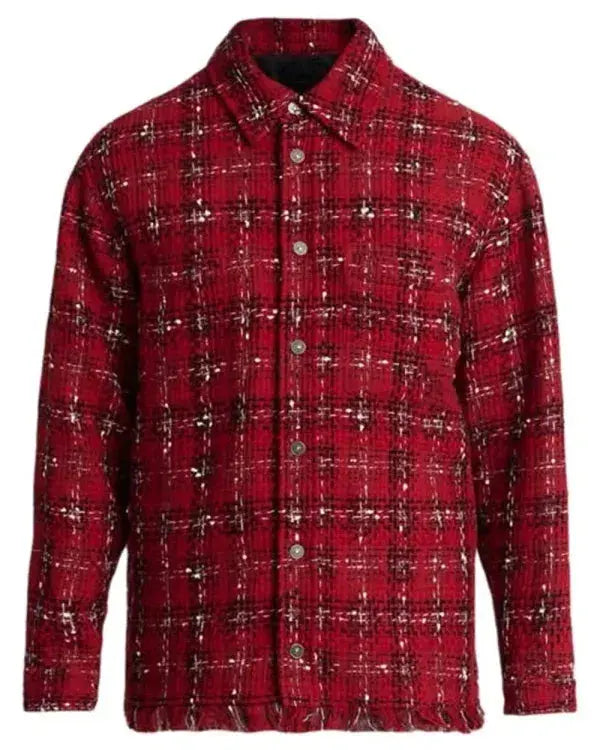 Travis Kelce Tweed Flannel Snap Front Overshirt WorthVee