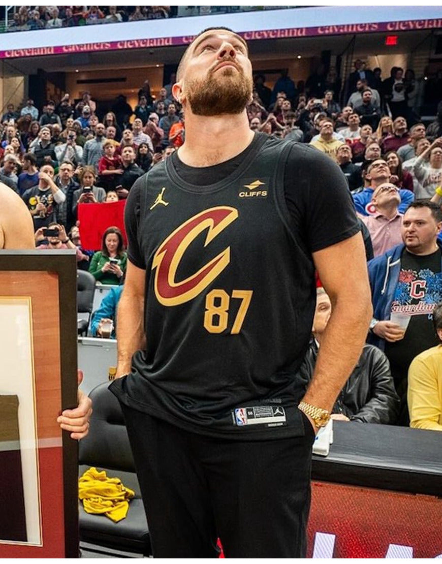 Travis Kelce Cleveland Cavaliers 87 Jersey Clanton Jacket