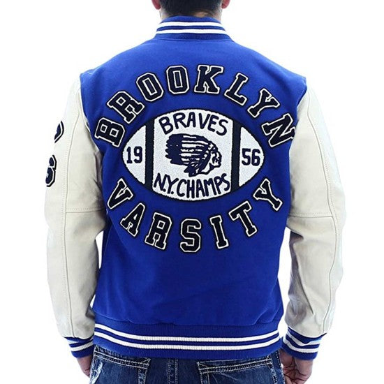 True Religion Blue Varsity Letterman Jacket Clanton Jacket