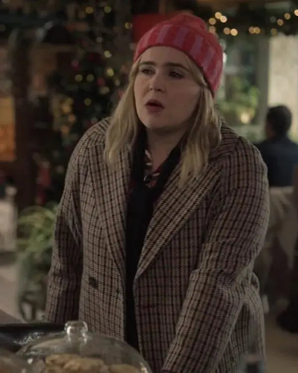Twelve Dates ‘Til Christmas Mae Whitman Plaid Coat WorthVee