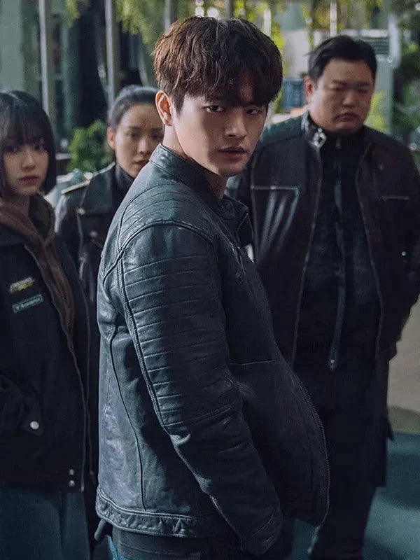 Twelve Won Seung Black Leather Jacket Clanton Jacket