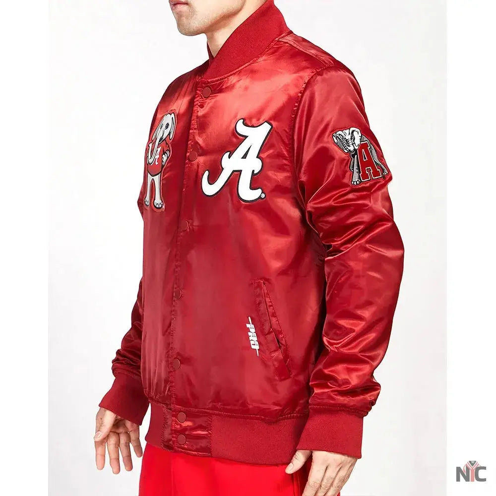 University of Alabama Classic Red Satin Jacket Clanton Jacket