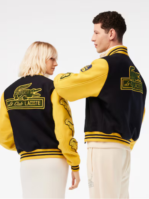 Lacoste Unisex Two-Tone Wool Bomber Jacket Clanton Jacket