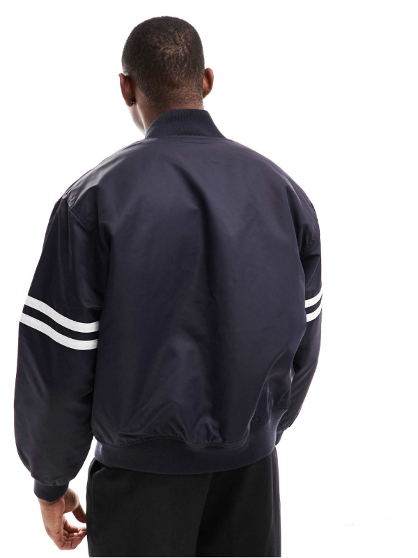 Lacoste unisex varsity jacket with logo in black Clanton Jacket