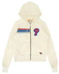 Philadelphia Phillies Aviator Nation x MLB Cream Five Stripe Hoodie WorthVee