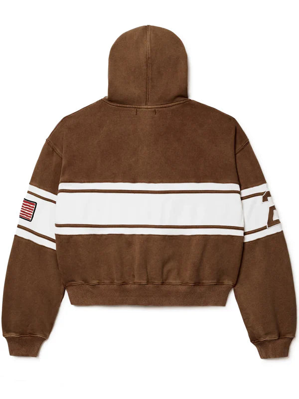 Vale Forever Brown Cursive Zip Up Hoodie WorthVee