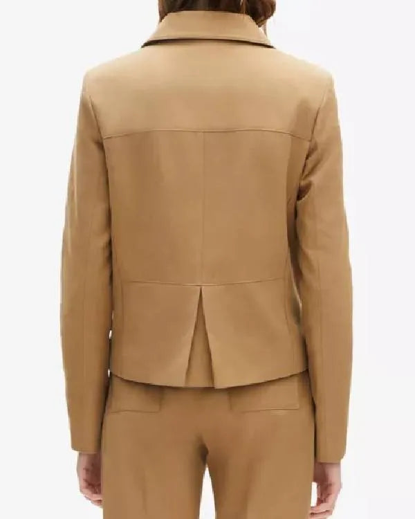 Vanished S01 Kaley Cuoco Tan Jacket