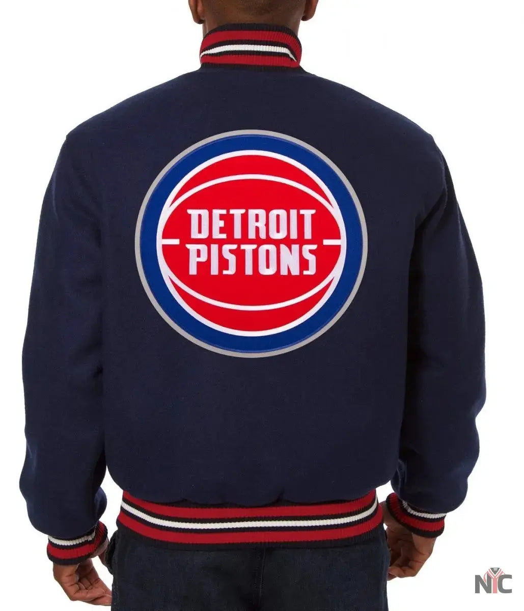 Varsity Detroit Pistons Navy Blue Wool Jacket Clanton Jacket