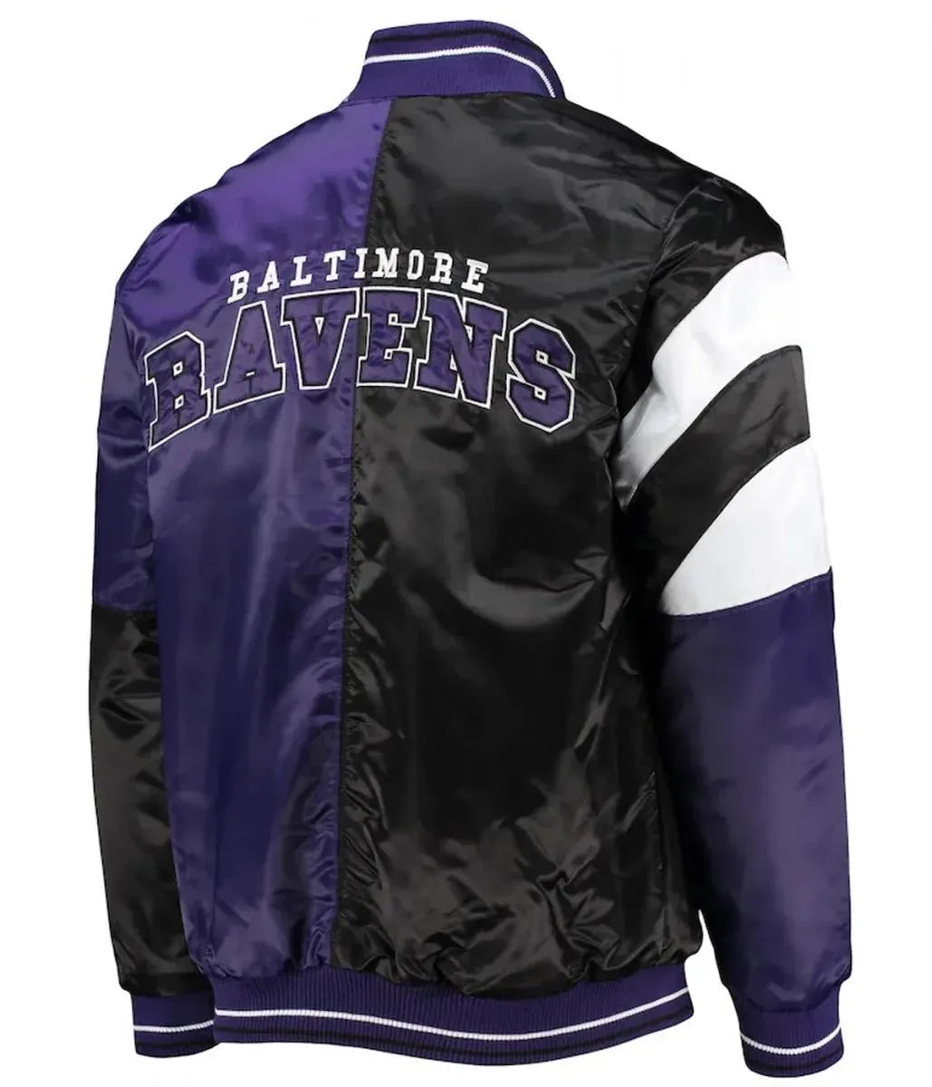 Varsity Baltimore Ravens Full-Snap Satin Jacket