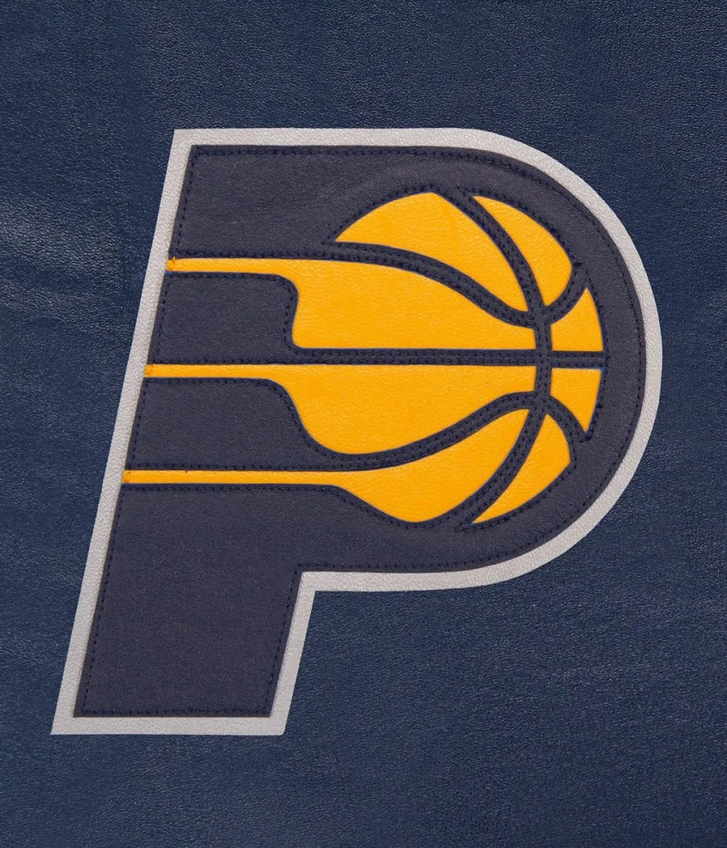 Varsity Indiana Pacers Navy Blue Leather Jacket WorthVee