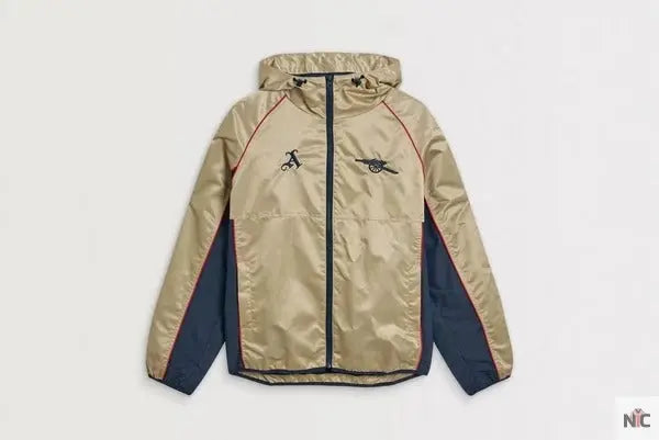 Veste coupe-vent rétro dorée d’Arsenal Clanton Jacket