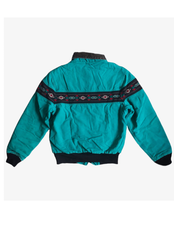 Vintage 90s Carhart Aztec Turquoise Blue Jacket
