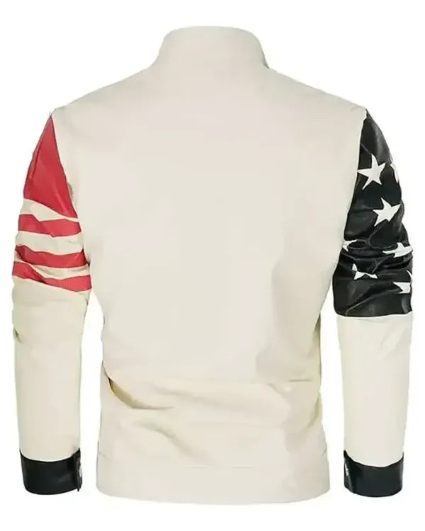 Vintage American Flag Leather Jacket
