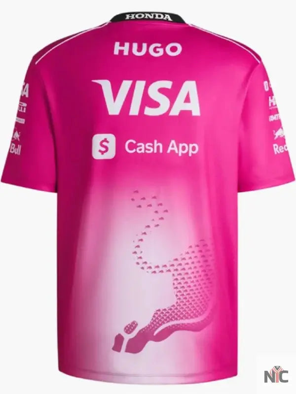 Visa Cash App RB 2025 Grand Prix Miami Pink T-Shirt Clanton Jacket