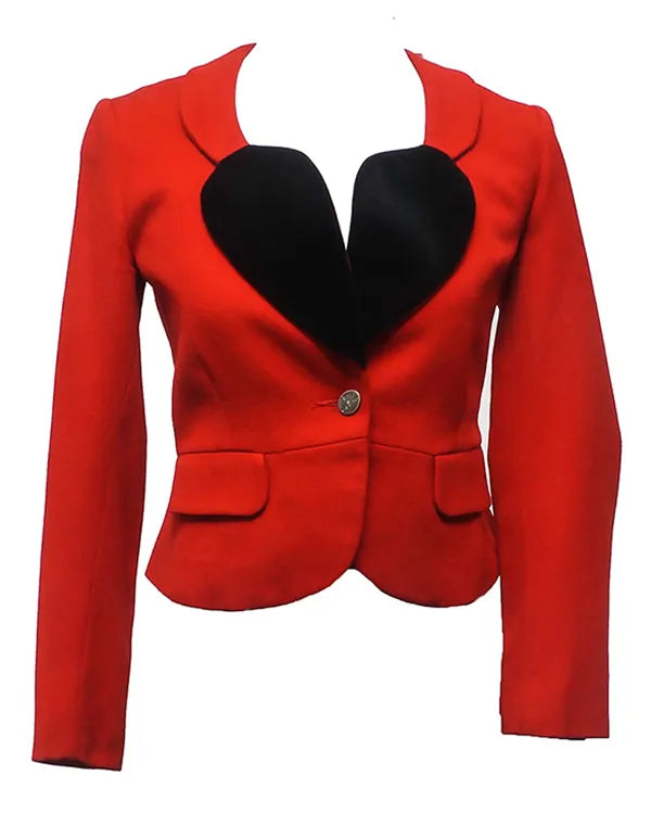 Vivienne Black Heart Shape Red Blazer