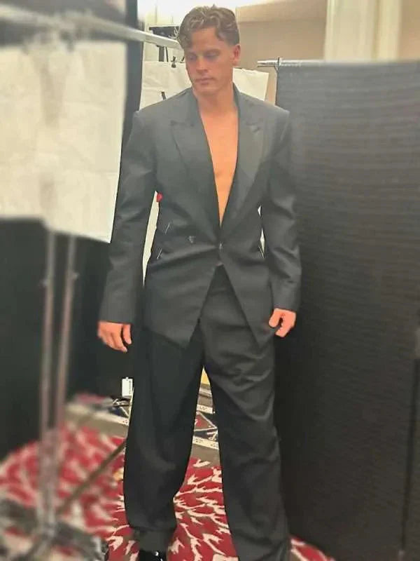 Joe Burrow Backless Black Suit USA Jackets