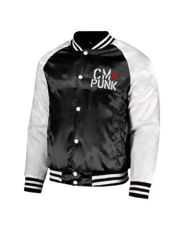 WWE CM Punk Black Bomber Jacket Clanton Jacket