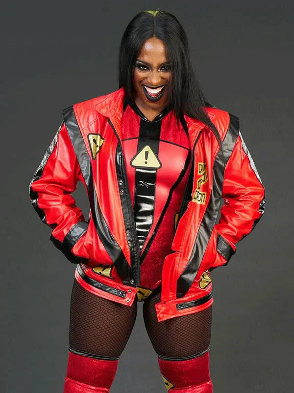 WWE Wrestler Naomi Red Leather Jacket Clanton Jacket