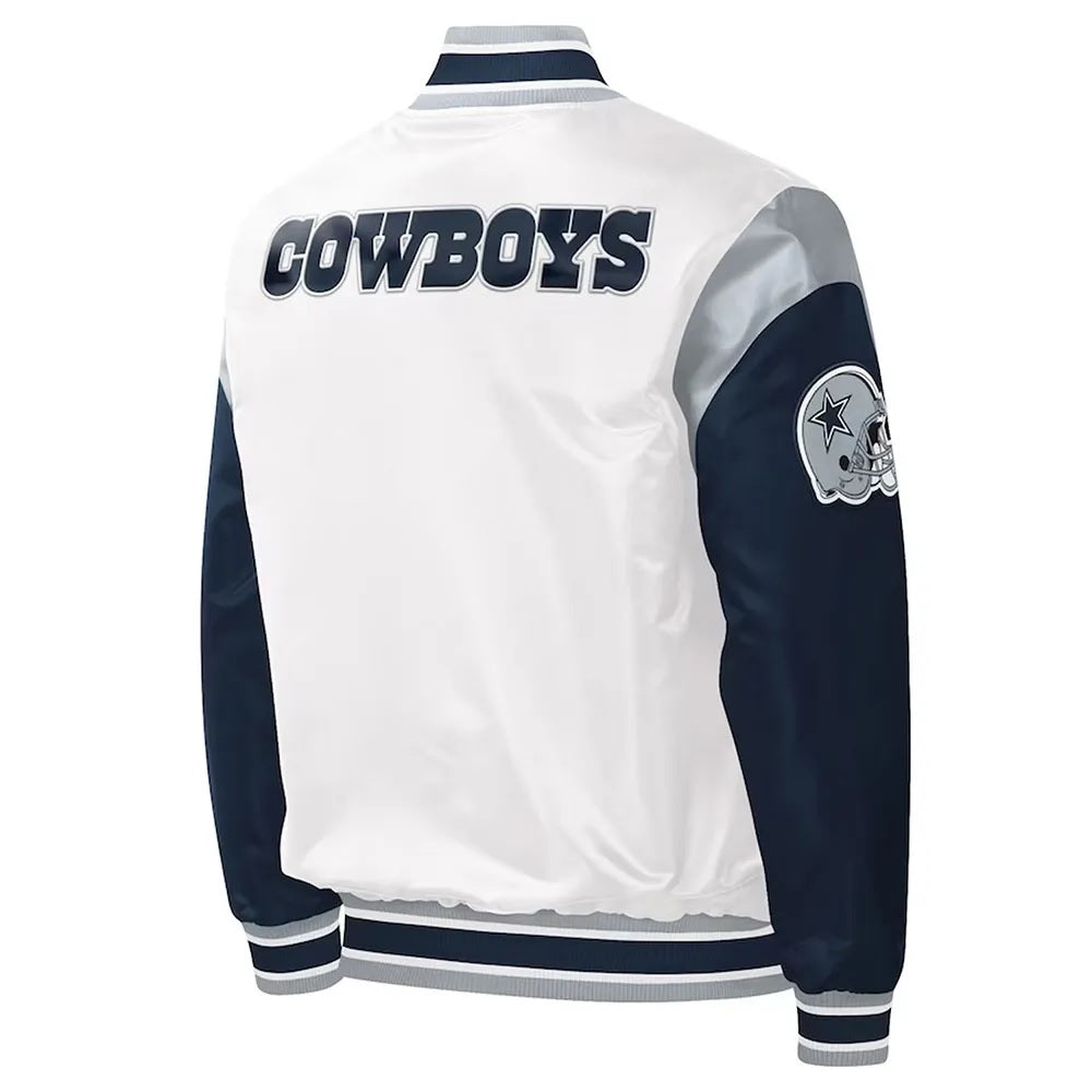 Warm-Up Pitch Dallas Cowboys Varsity Satin Jacket WorthVee
