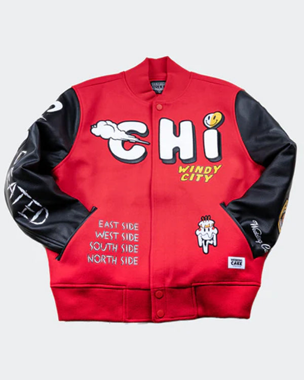 Wedding Cake The Chi Chicago Windy City Red Varsity Jacket WorthVee