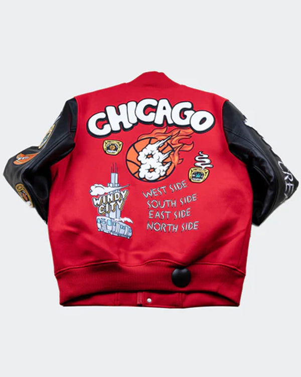 Wedding Cake The Chi Chicago Windy City Red Varsity Jacket WorthVee