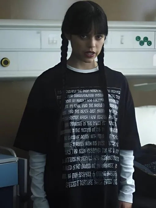 Wednesday S02 Jenna Ortega Poe The Pit and the Pendulum Skull T-Shirt