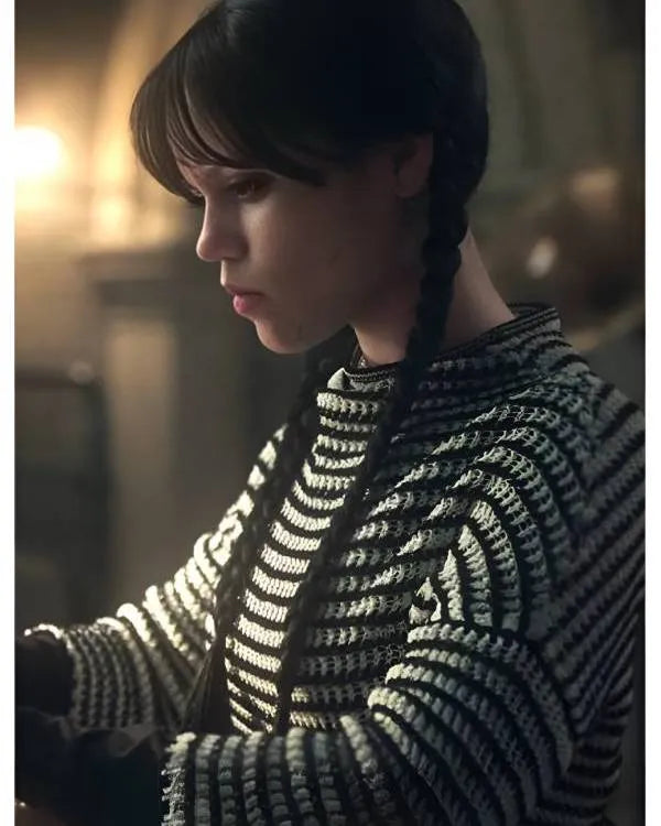 Wednesday S02 Jenna Ortega Striped Sweater