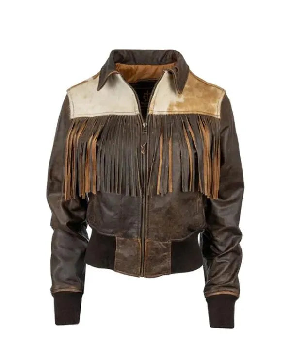 Western Women’s Lattie Fringe Leather Jacket