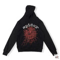 White Printed Hoodie – Black Clanton Jacket