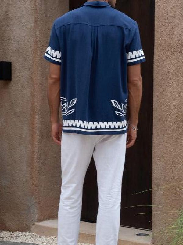 Perfect Match S4 Dave Hand Blue/White Floral Print Shirt WorthVee