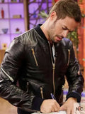 William Levy Despierta America Black Leather Jacket Clanton Jacket