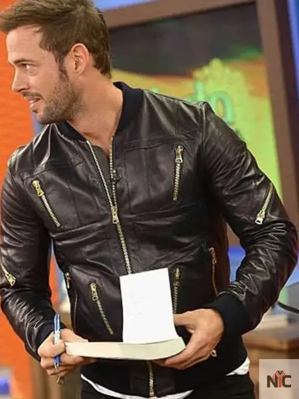 William Levy Despierta America Black Leather Jacket Clanton Jacket