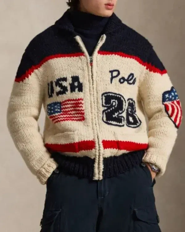 Winter Olympics Team USA Wool Cardigan
