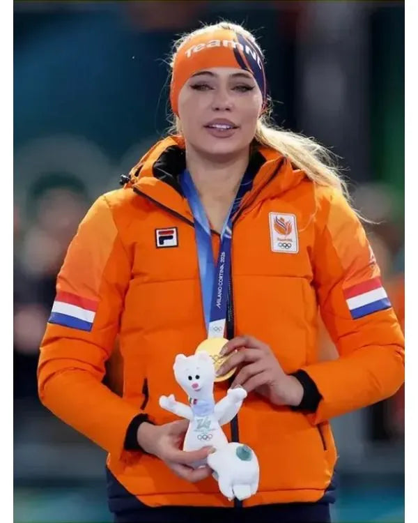 Winter Olympics 2026 Team Netherlands Jutta Leerdam Puffer Jacket