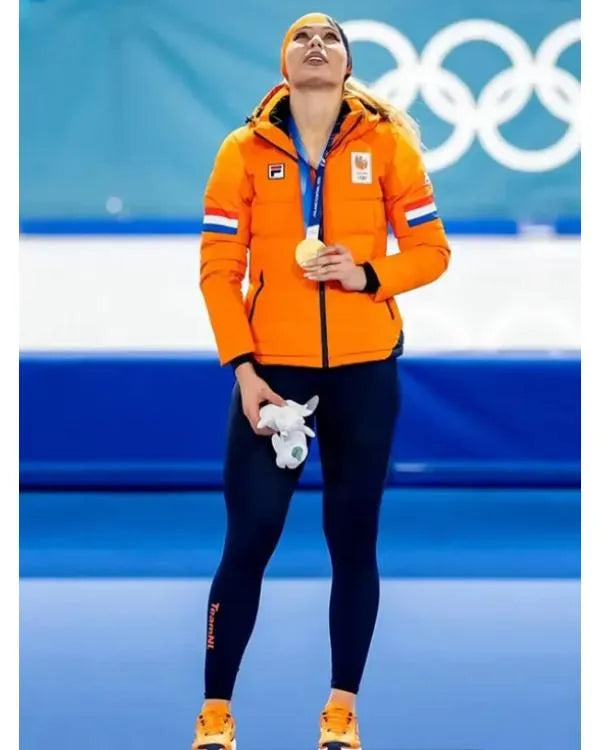 Winter Olympics 2026 Team Netherlands Jutta Leerdam Puffer Jacket
