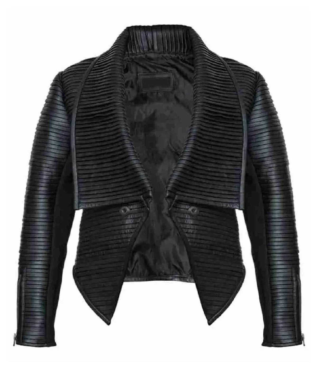 Women Asymmetrical Black Leather Jacket